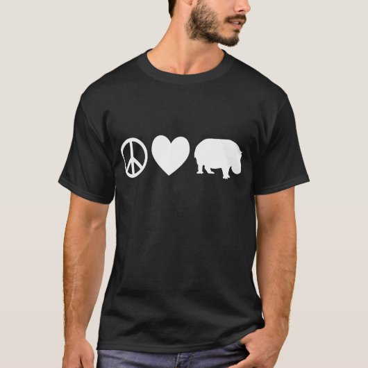 Vrede Liefde en Nijlpaarden T-shirt (Voorkant)