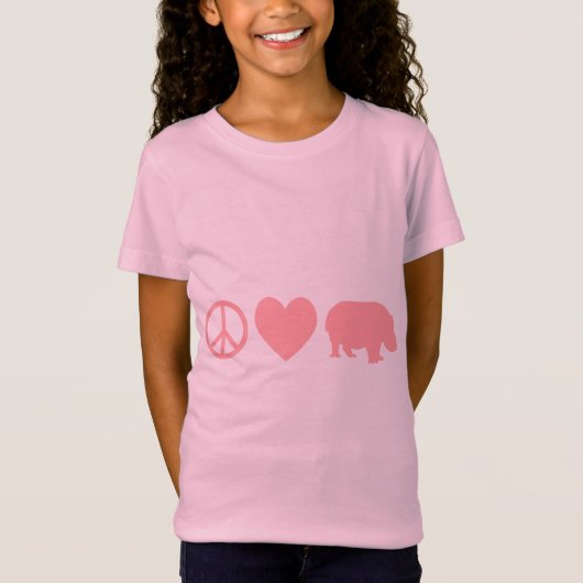 Vrede Liefde en Nijlpaarden T-shirt (Voorkant)