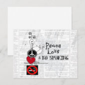 vrede - liefde en NO ROKING Briefkaart (Voorkant / Achterkant)