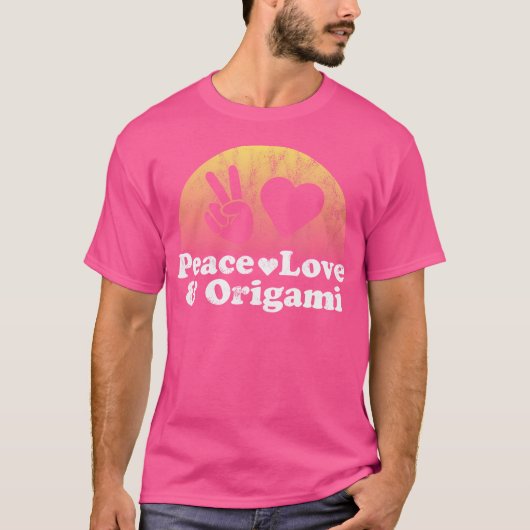 Vrede, liefde en origami t-shirt (Voorkant)