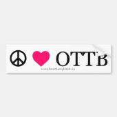 Vrede, liefde en OTTB's Bumpersticker (Voorkant)