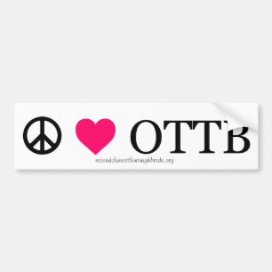 Vrede, liefde en OTTB's Bumpersticker