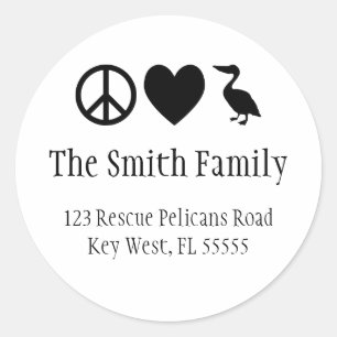 Vrede Liefde en Pelikanen Sticker