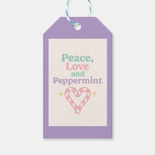 Vrede, Liefde en Pepermunt Cadeaulabel (Voorkant)