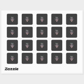 Vrede, Liefde en Pepermunt Vierkante Sticker (Vel)