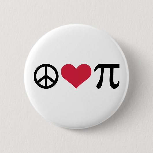 Vrede, liefde en pi ronde button 5,7 cm (Voorkant)