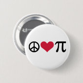 Vrede, liefde en pi ronde button 5,7 cm (Voorkant /achterkant)