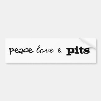 vrede , liefde en pit bumpersticker