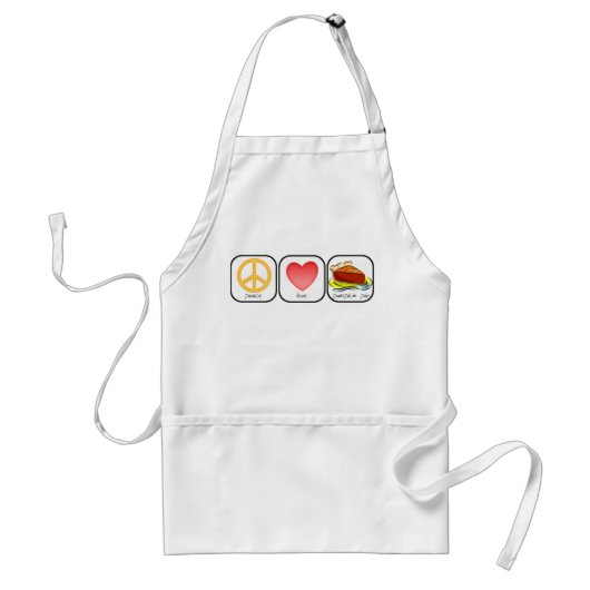 Vrede, Liefde en Pompoentaart Standaard Schort (Voorkant)