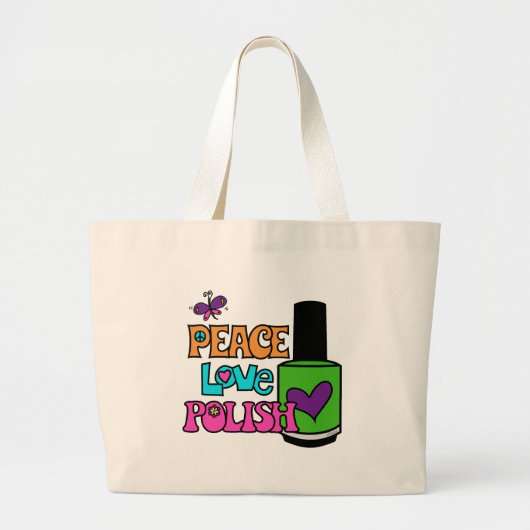 Vrede, liefde en Pools Grote Tote Bag (Voorkant)