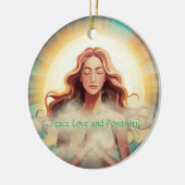 Vrede Liefde en Positiviteit Keramisch Ornament (Links)