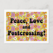 Vrede, liefde en postcrossing! Groovy Briefkaart (Voorkant)