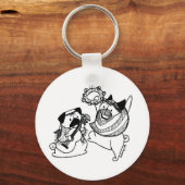Vrede, liefde en pugs sleutelhanger (Voorkant)