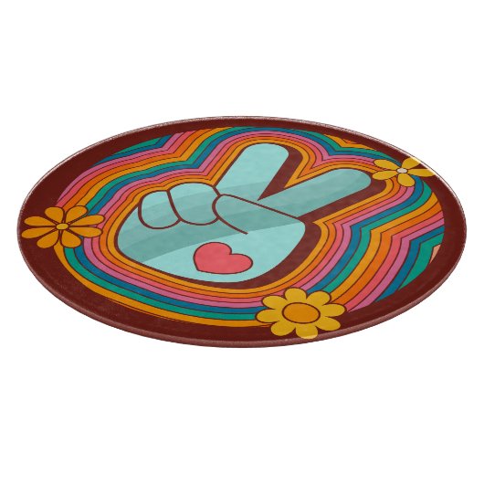 Vrede, Liefde en Regenboog Vibes Snijplank (Hoek)