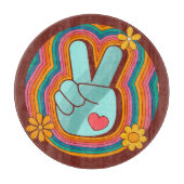 Vrede, Liefde en Regenboog Vibes Snijplank (Voorkant)