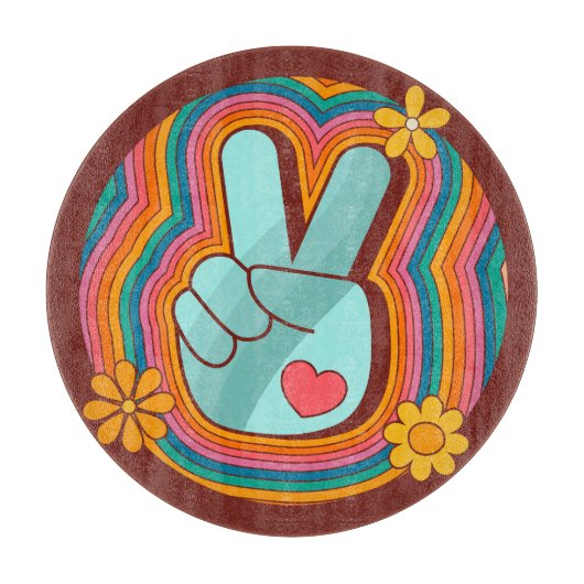 Vrede, Liefde en Regenboog Vibes Snijplank (Voorkant)