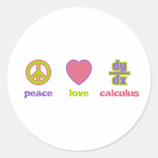 Vrede, liefde en rekenen ronde sticker