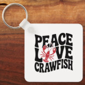 Vrede Liefde en Rivierkreeften Cajun Naam Sleutelhanger (Voorkant)