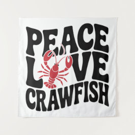 Vrede Liefde en Rivierkreeften Cajun Wandkleed