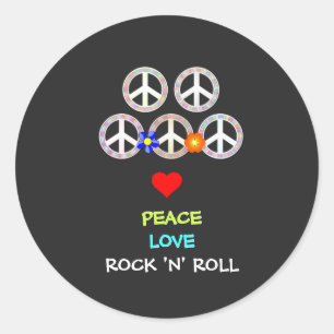 Vrede, Liefde en Rock 'n' Roll Ronde Sticker