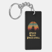 Vrede Liefde en Rock N Roll Sleutelhanger (Voorkant Links)