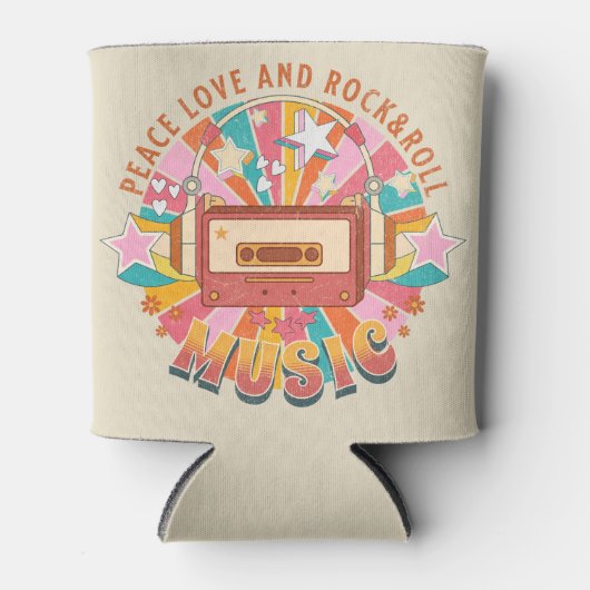 Vrede liefde en rock & roll blikjeskoeler (Voorkant)