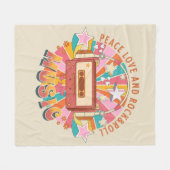 Vrede liefde en rock & roll fleece deken (Voorkant (Horizontaal))