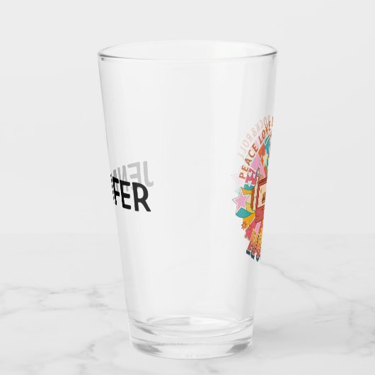 Vrede liefde en rock & roll glas (Rechts)