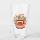 Vrede liefde en rock & roll glas (Voorkant)