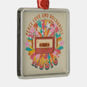 Vrede liefde en rock & roll metalen ornament (Rechts)