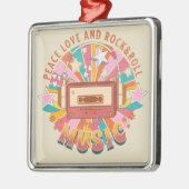 Vrede liefde en rock & roll metalen ornament (Links)