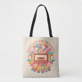 Vrede liefde en rock & roll tote bag (Voorkant)