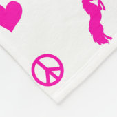 Vrede, liefde en roze Unicorns ook! Fleece Deken (Hoek)