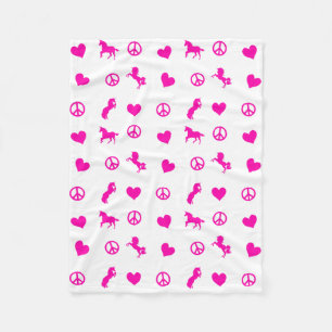 Vrede, liefde en roze Unicorns ook! Fleece Deken