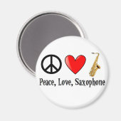Vrede, liefde en saxofone magneet (Voorkant / Achterkant)