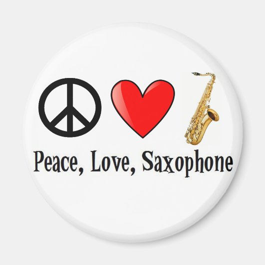 Vrede, liefde en saxofone magneet (Voorkant)