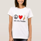Vrede, liefde en saxofone t-shirt (Voorkant)