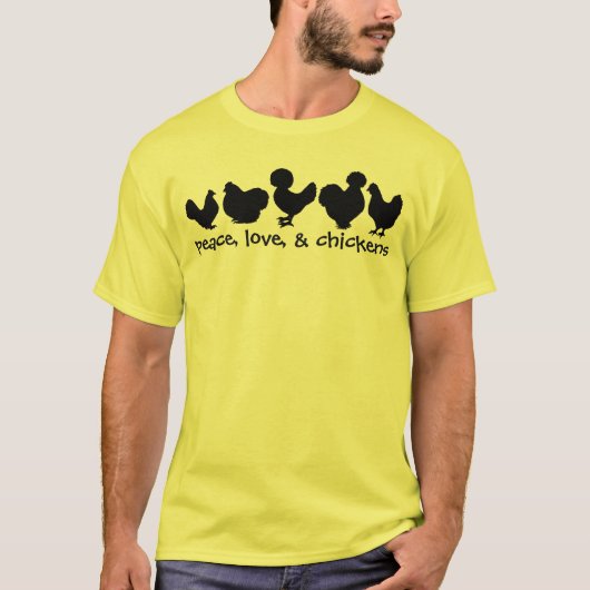 vrede , liefde en shirt voor kippen (Voorkant)