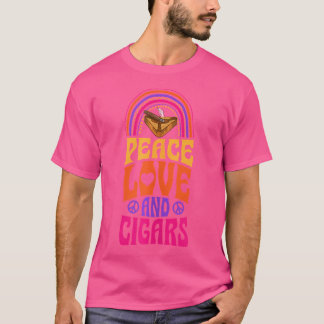 Vrede Liefde En Sigaren Boheemse Regenboog T-shirt