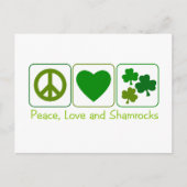 Vrede, liefde en sjamrocks briefkaart (Voorkant)