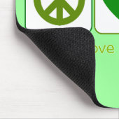 Vrede, liefde en sjamrocks muismat (Hoek)