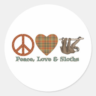 Vrede, liefde en sleuven ronde sticker