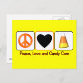 Vrede, liefde en snoepgoed briefkaart (Voorkant / Achterkant)