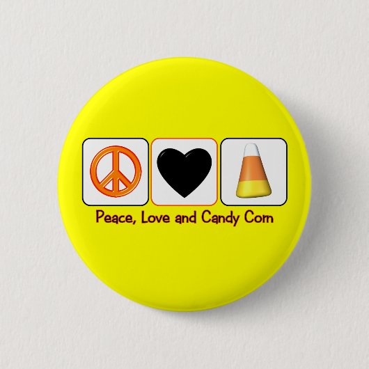 Vrede, liefde en snoepgoed ronde button 5,7 cm (Voorkant)
