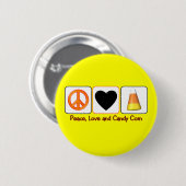 Vrede, liefde en snoepgoed ronde button 5,7 cm (Voorkant /achterkant)