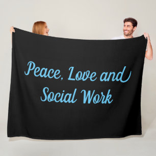Vrede, liefde en sociaal werk fleece deken