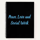 Vrede, liefde en sociaal werk notitieboek (Voorkant)
