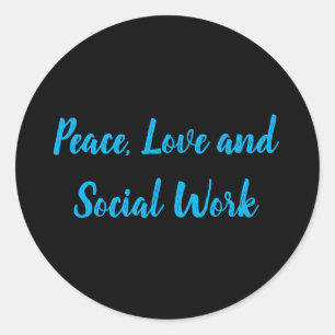 Vrede, liefde en sociaal werk ronde sticker
