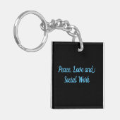 Vrede, liefde en sociaal werk sleutelhanger (Voorkant Links)