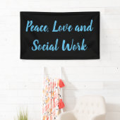 Vrede, liefde en sociaal werk spandoek (Insitu)